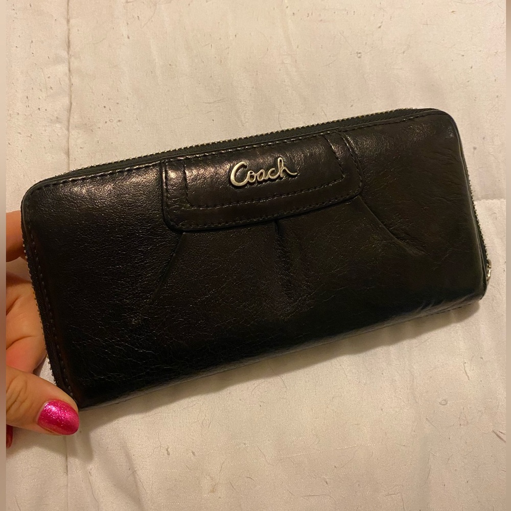 Vintage Large Coach wallet Black Leather